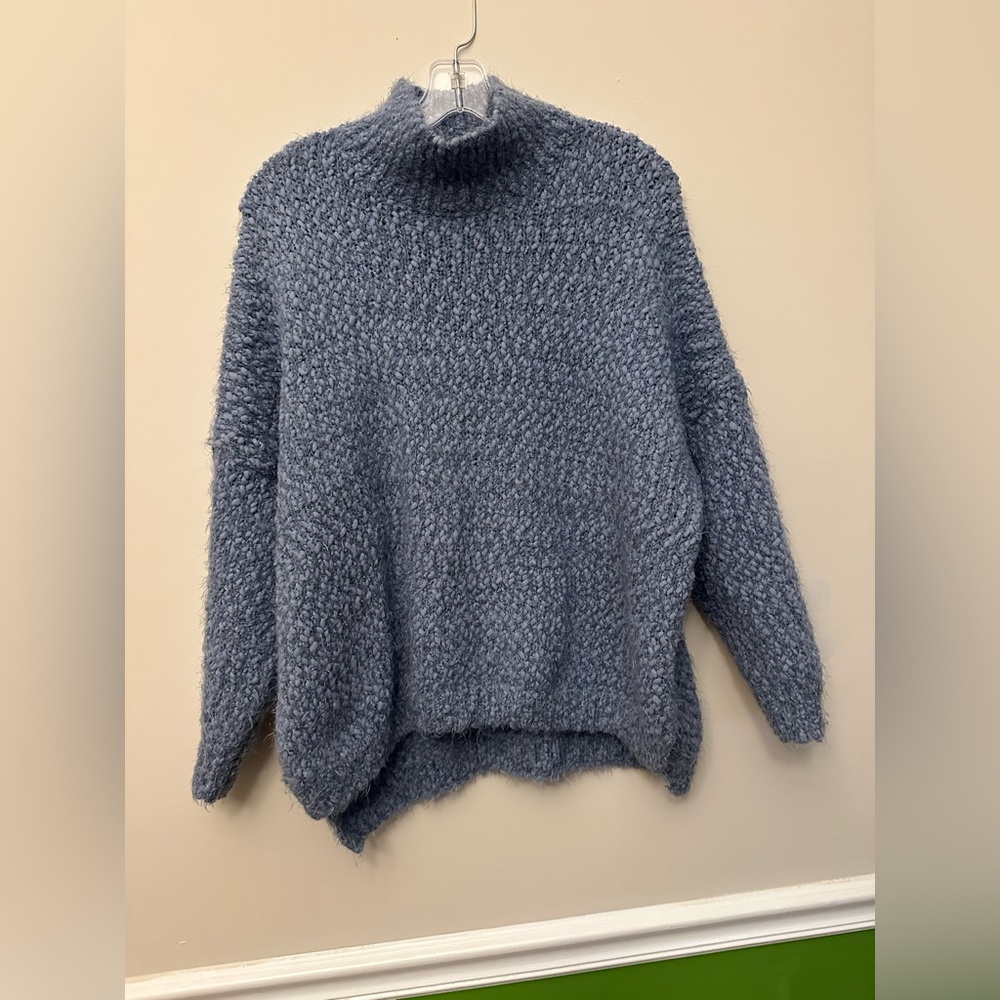 Altar’d State Blue Gray Chunky Knit Mock Neck Sweater Size S/M EUC
